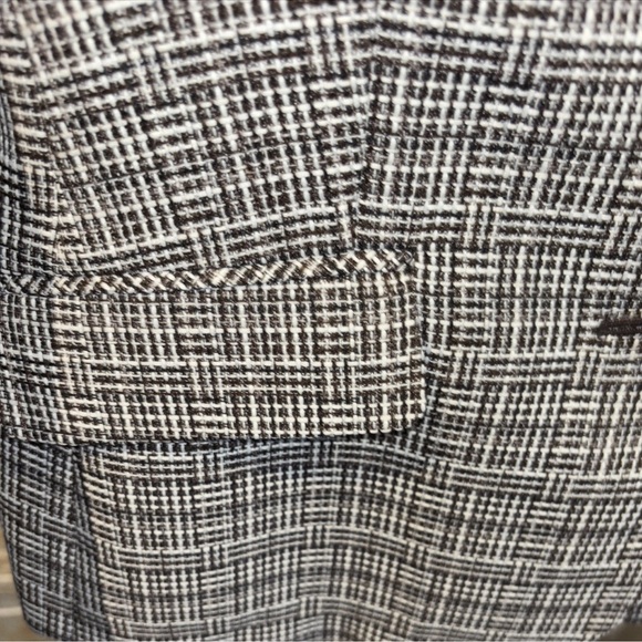 JONES STUDIO CHOCOLATE TWEED 2 BUTTON BLAZER SIZE 14 CLASSIC COLLARED - Picture 5 of 12